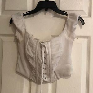 White cropped corset top